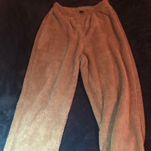 Mocha Brown furry lounge pants